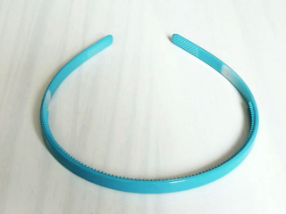 Plastová čelenka - 8 mm - tyrkysovo-modrá - 1ks