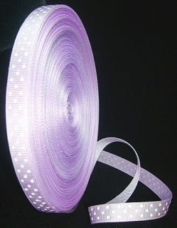 Ripsová stuha s bodkami - 10 mm - fialová - 1 m