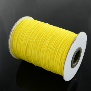 Voskovaná šnúrka 0,5 mm - lesklá - žltá neon