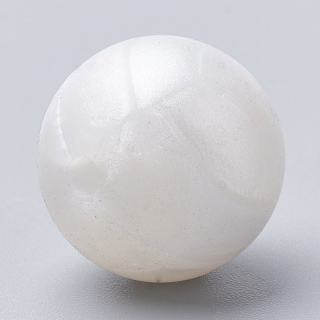 Silikónová korálka - 12 mm - perleťová biela - 1 ks
