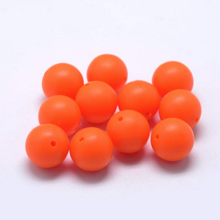 Silikónová korálka - 12 mm - oranžová - 1 ks