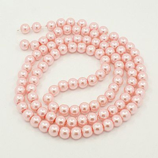 Voskované perly 4mm - perleťová ružová -10ks