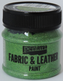 Farba na textil a kožu - glitrová - zelená - 50 ml