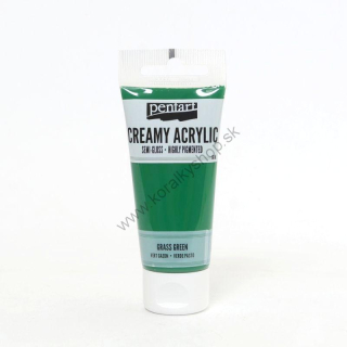 Akrylová farba - krémová - pololesklá - trávová zelená - 60 ml