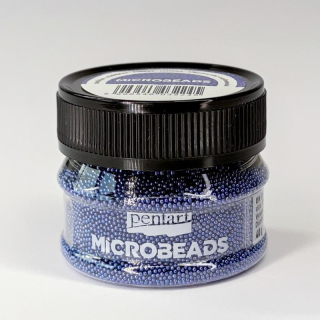Sklenené mikroguličky - oceľová modrá - 40g