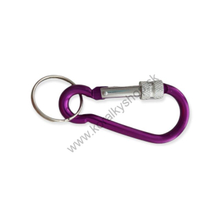 Karabínka na kľúče - 67 x 33 mm - fialová