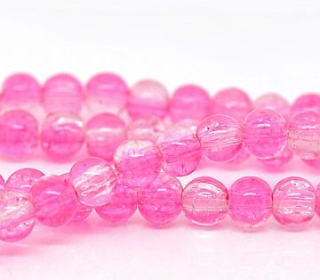 Praskačky 4 mm - ružovo-crystal - 10 ks