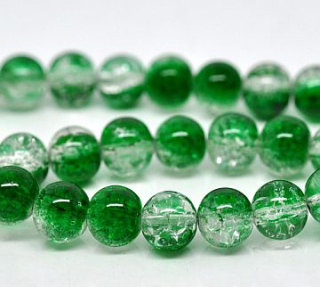 Praskačky 8 mm - zeleno-crystal - 10 ks