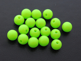Korálky 8mm -zelená neonová - 10 ks