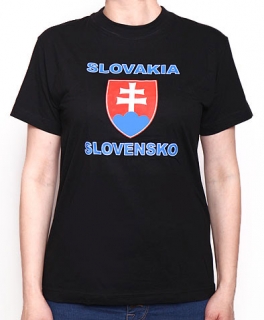 Tričko Slovakia znak Slovensko, čierne - XXL