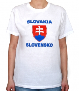 Tričko Slovakia znak Slovensko, biele - XXL