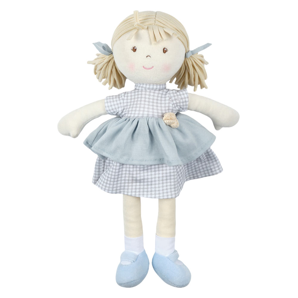 Bonikka látková bábika All Natural- Neva (modré šaty)