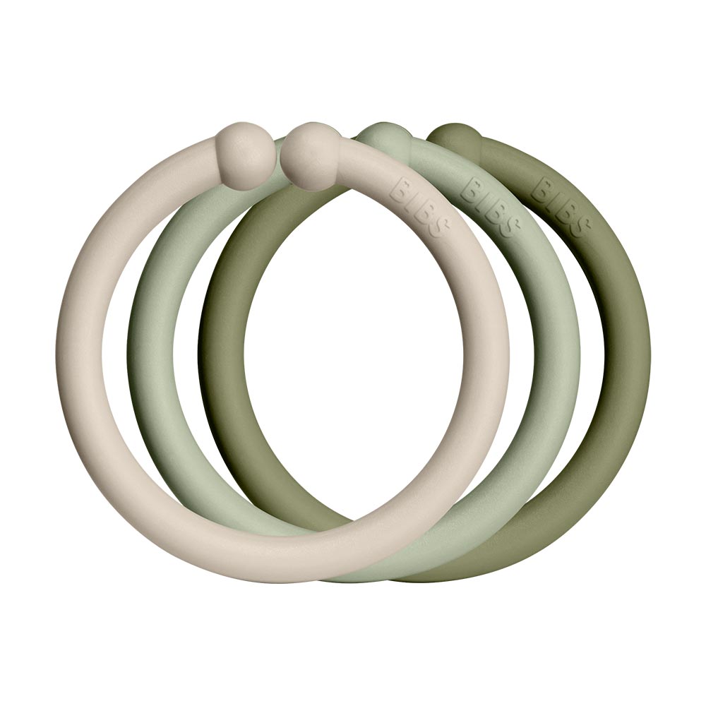 BIBS Loops krúžky 12ks- vanilla-sage-olive