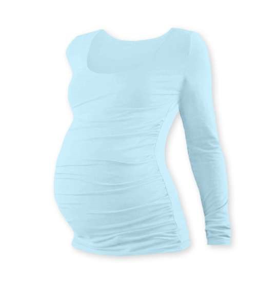 Tehotenské tričko dlhý rukáv svetlo modré- S/M