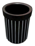 Stojan na perá PVC guľatý strieborno+čierny PK75-22 