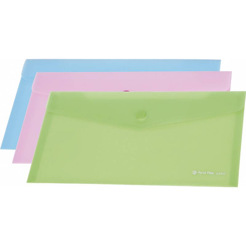 Obálka DL PASTEL s cvokom plastová ružová