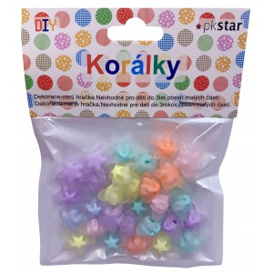 Korálky PK510-70 18mm HVIEZDY MAT