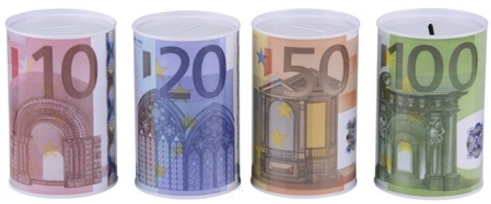 Pokladnička plechová OVAL euro
