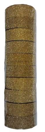 Lepiaca páska/10ks Gliter zlatá 15mm x 3m