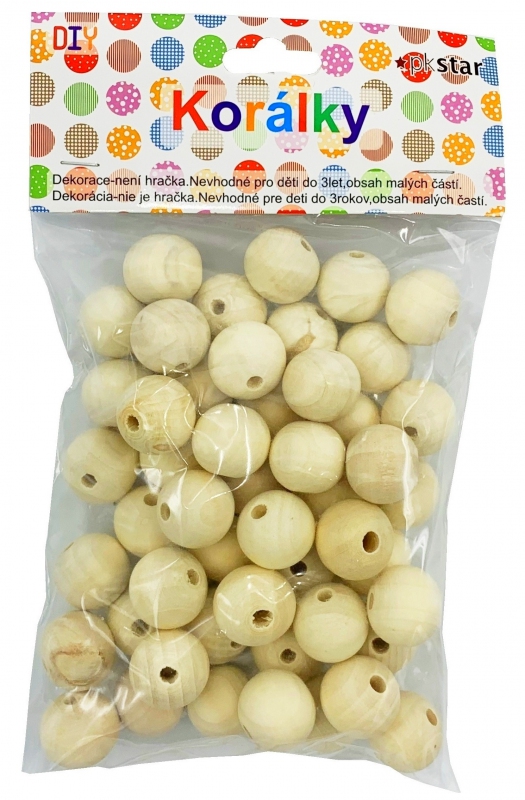 Korálky drevo natur/50ks 2cm PK510-22