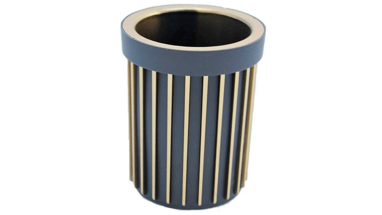 Stojan na perá PVC guľatý zlato+čierny PK 