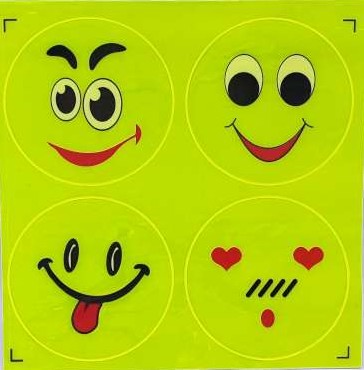 Nálepka reflexná "SMILE" 6,5cm/4 ks PK109-12