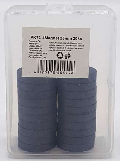 Magnet čierny 2,5cm /20ks PK73-4