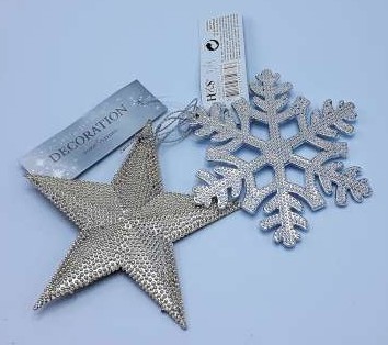 Hviezdy+vločky PVC 10cm mix VIANOCE