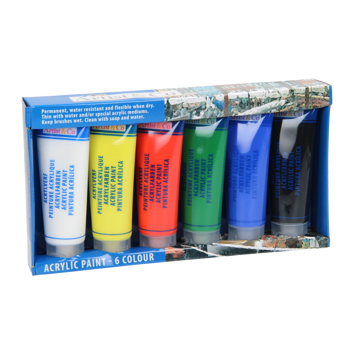 Farby akrylové JUMBO 6 ks 75 ml Artico