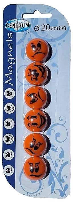 Magnetky SMILE/6ks 2cm oranžové C-82711