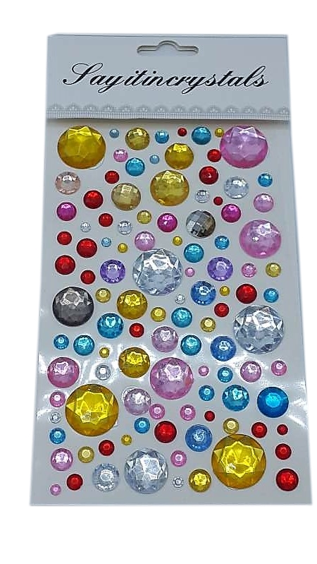 Nálepka diamant/ farebné 7mm PK116-11 mix veľkostí