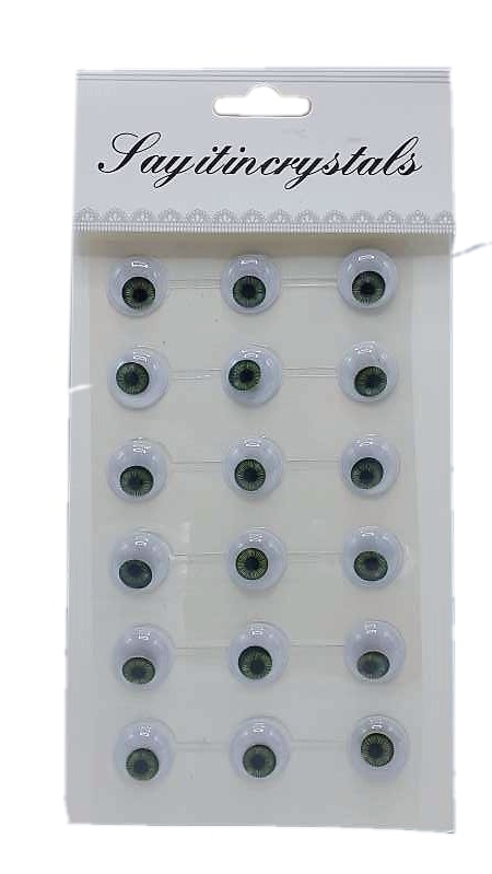 Nalepovacie oči Natural zelené/18ks PK63-3