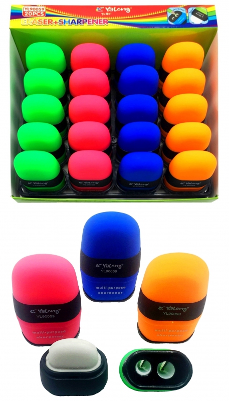 Strúhadlo Duo + guma Neon matné PK62-61