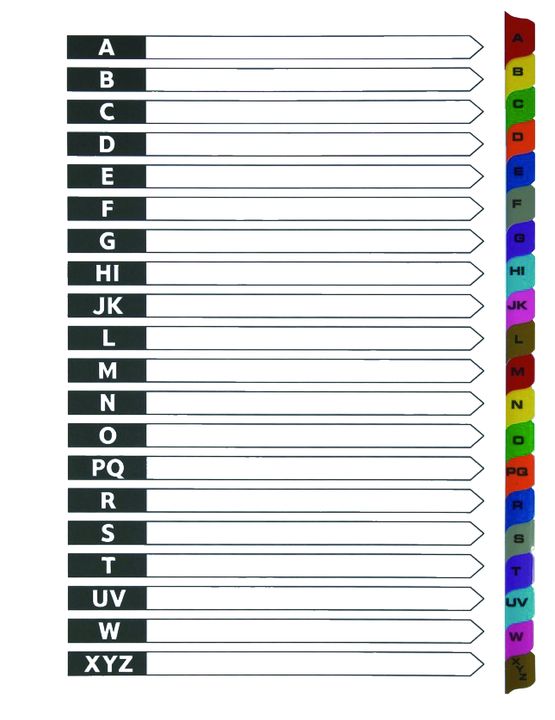 Rozraďovač laminátovo papierový A4 (A-Z)