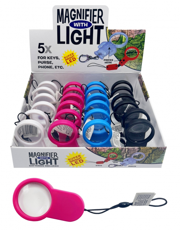 Lupa mini + svetlo prívesok PK129-23