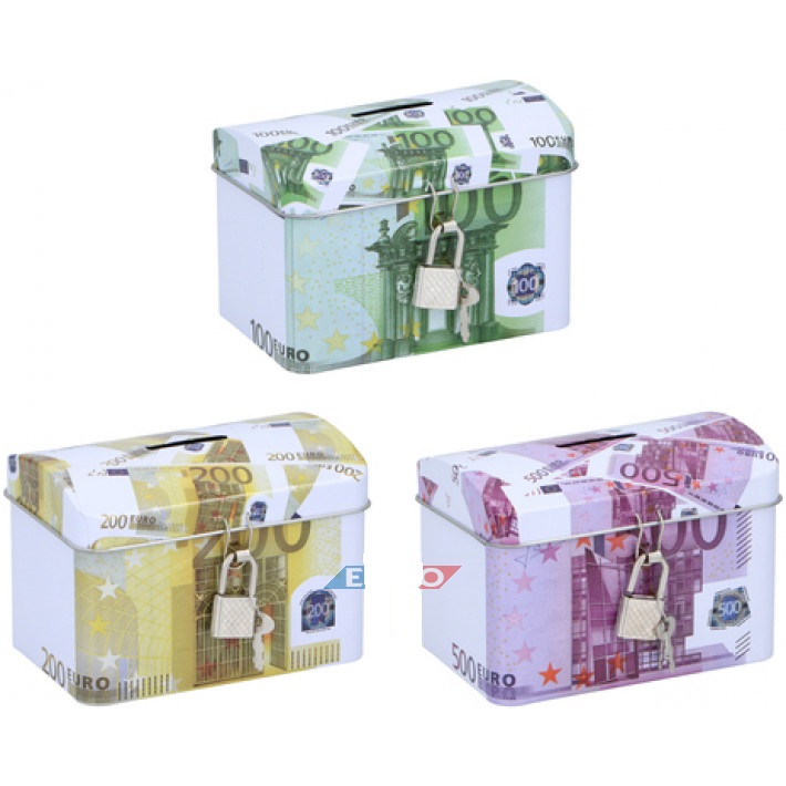 Pokladnička plechová EURO + zámok PK101-32