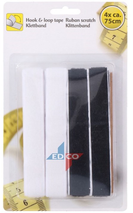 Suchý zips / 2x0,75m biely+čierny