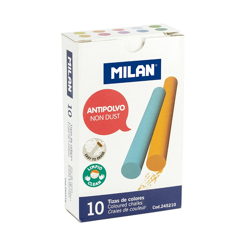 Krieda 10 ks farebná Milan bezprašná