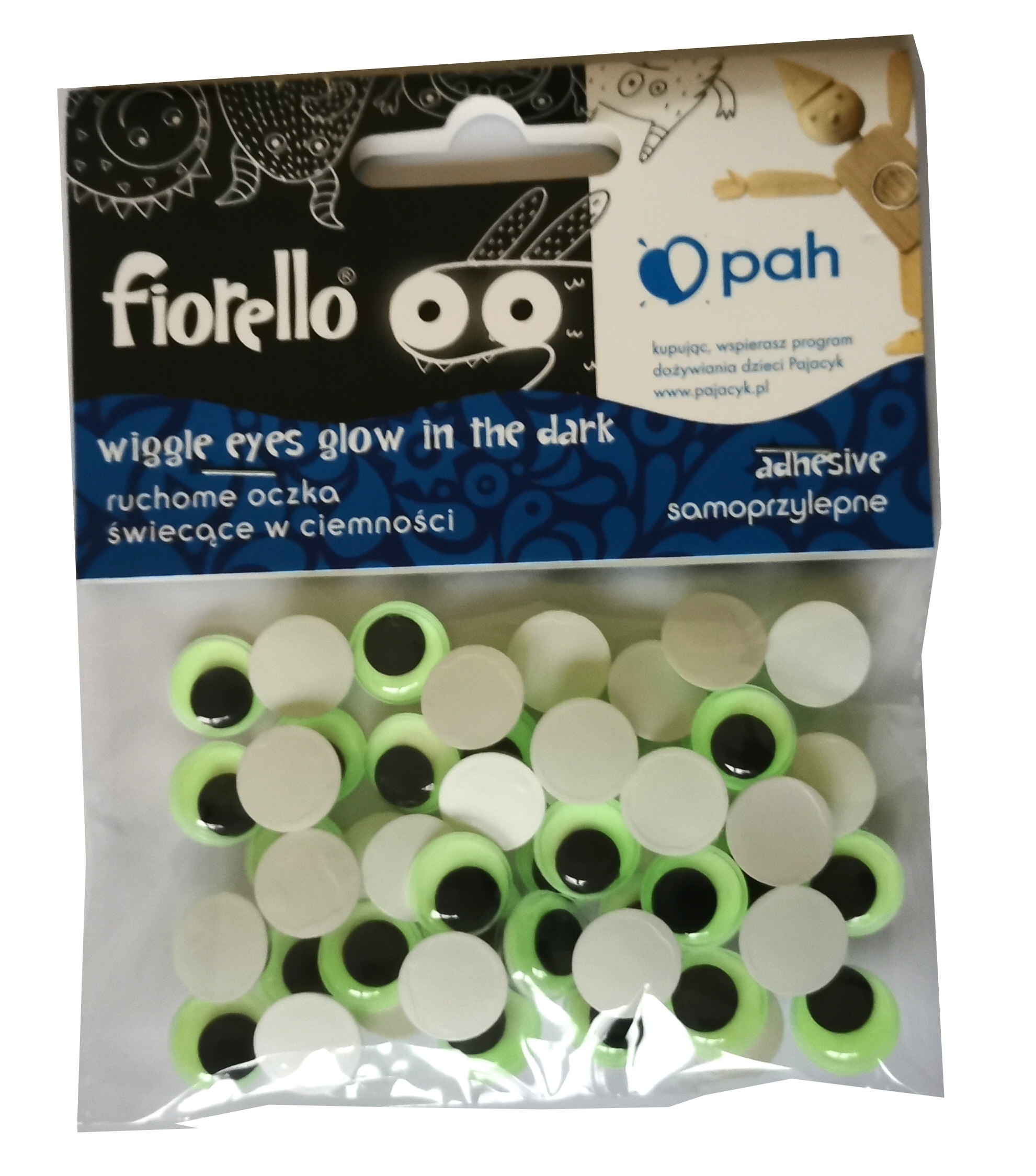 Nalepovacie oči svietiace 12mm /50ks