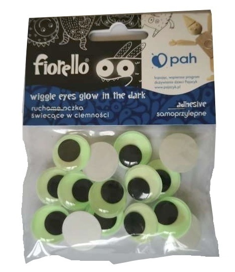 Nalepovacie oči svietiace 20mm /15ks