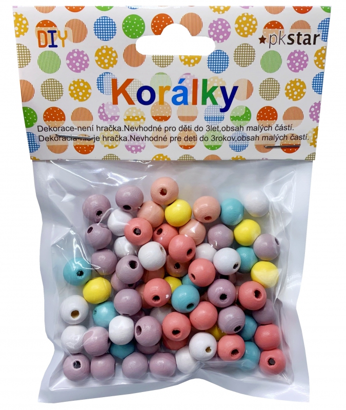 Korálky drevo PASTEL 10mm/70 ks PK510-24