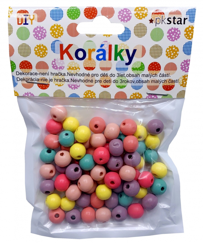 Korálky drevo PASTEL 10mm/70ks PK510-27
