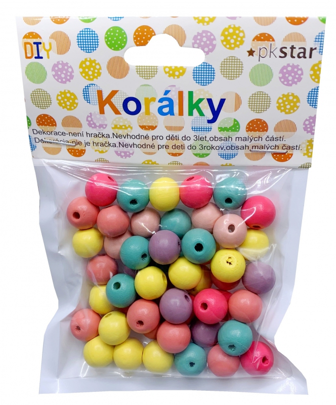 Korálky drevo PASTEL 12mm/50ks PK510-28