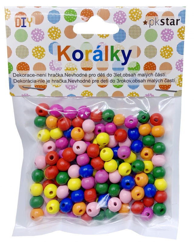 Korálky drevo PASTEL 8mm/130ks PK510-33