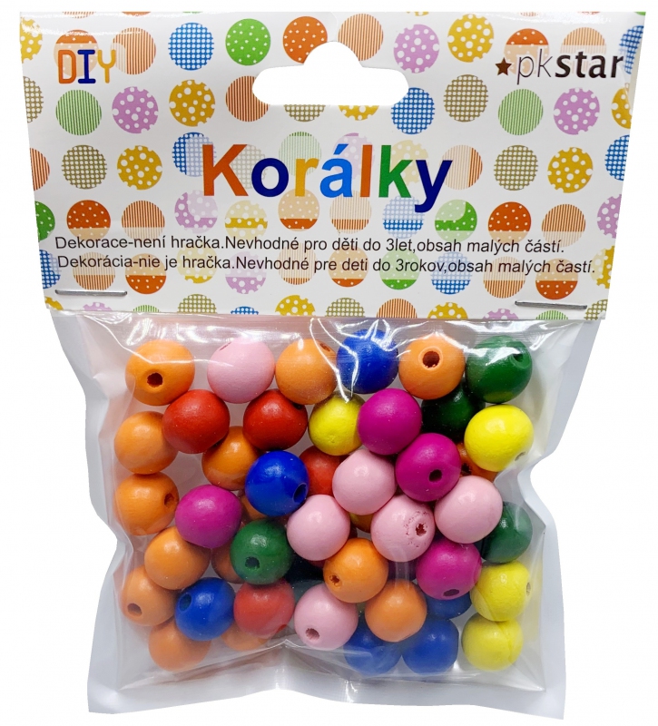 Korálky drevo PASTEL 12mm/50ks PK510-35