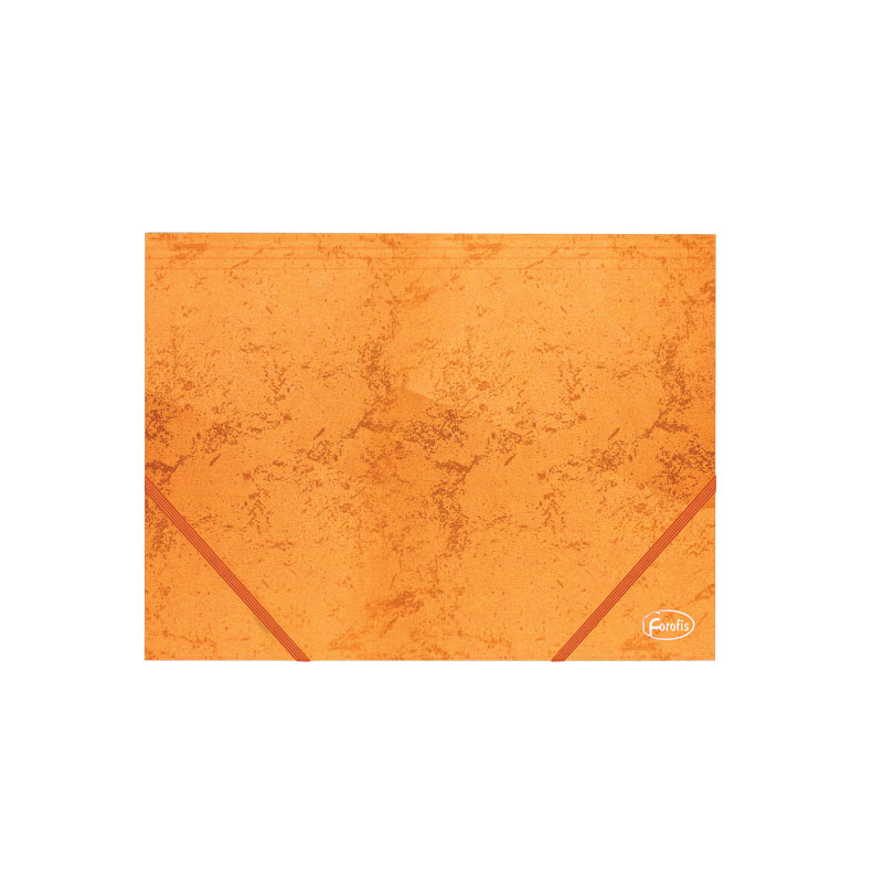 Mapa 3-klopá s gumičkou Papier Prešpán C91608 oranžová