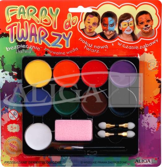 Farby na tvár/9ks FA009 Aliga
