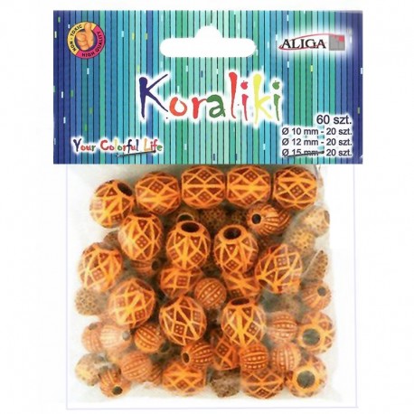 Korálky oranžové MIX vzorov PJ-0590