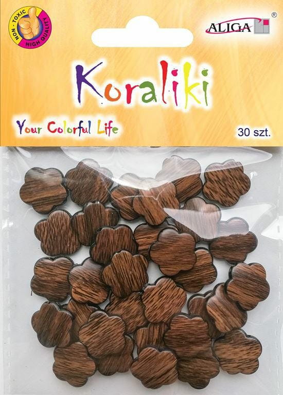 Korálky Kvety/30ks hnedé PJ-3303
