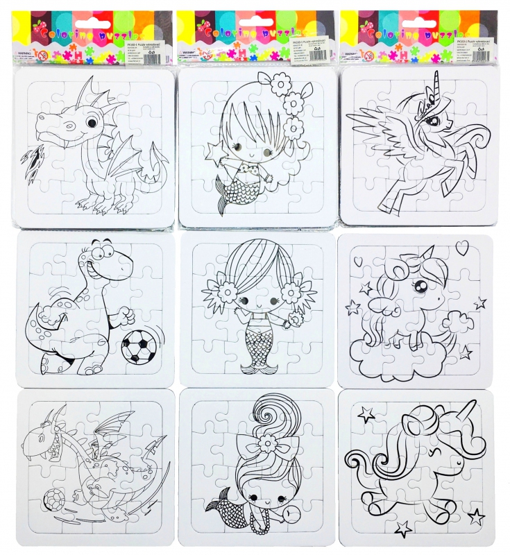 PUZZLE vyfarbovacie/3ks mix vzorov PK160-1